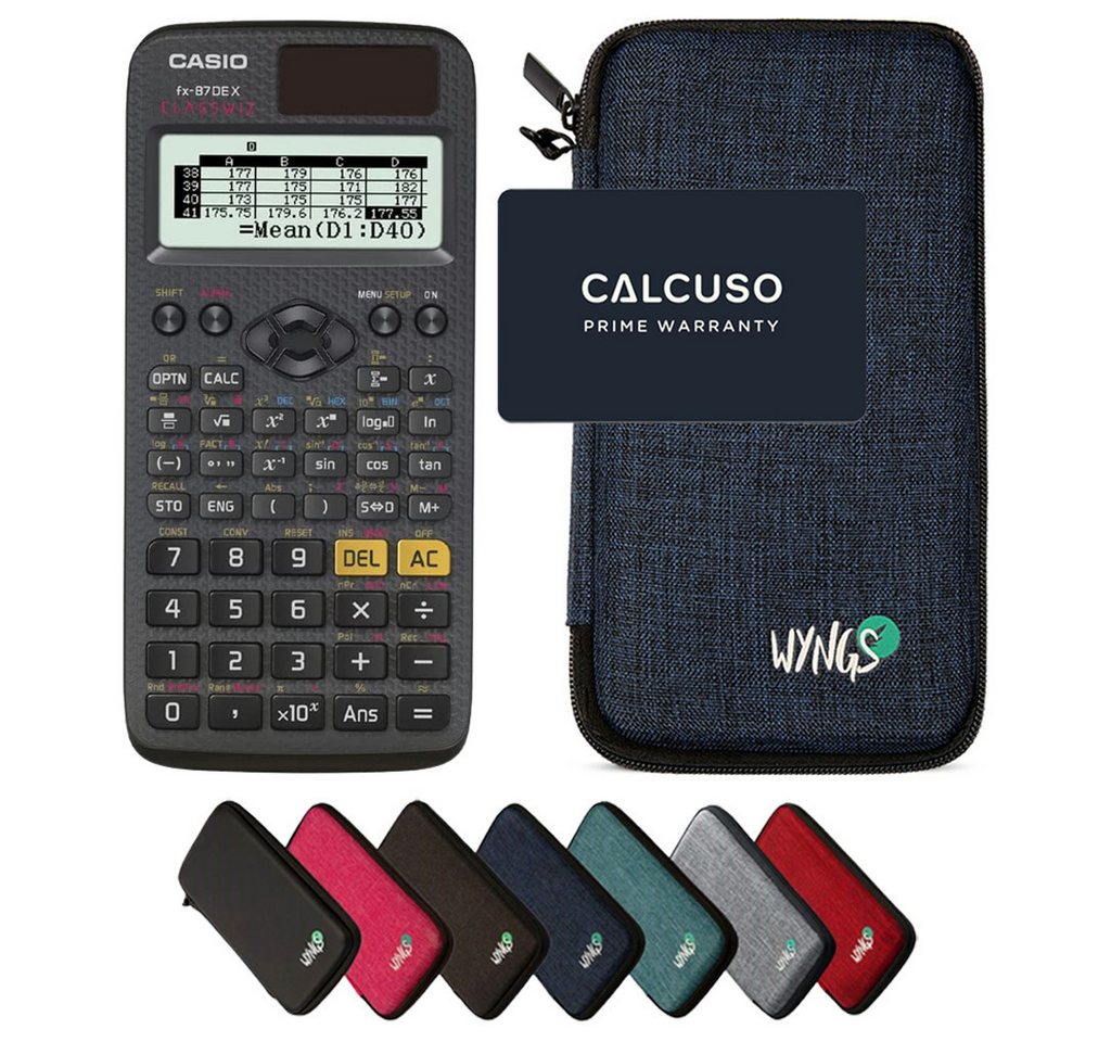 CASIO Taschenrechner fx-87DE X ClassWiz inkl. WYNGS Schutztasche Blau Bild 2