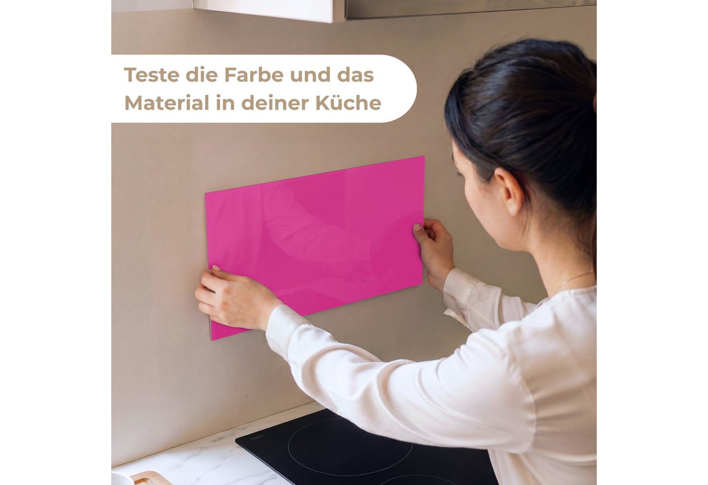 KitchenYeah Küchenrückwand Muster selbstklebend (keine Folie) Fuchsia - Neon - Farben, (1-tlg), Spritzschutz, Küche, Rückwand, Küchenwand, Küchenfront, 30x20 cm Bild 4
