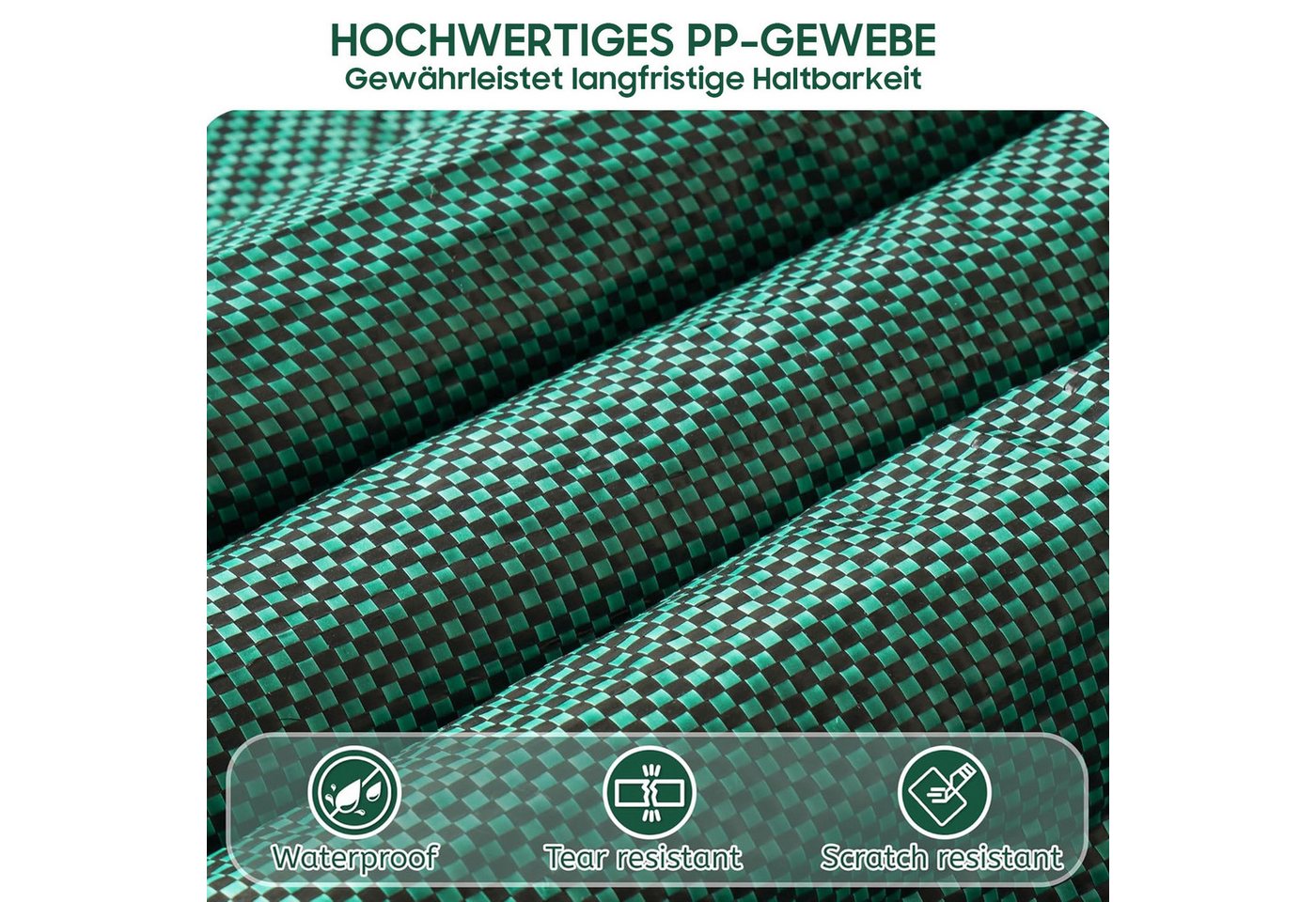 AIMAX Gartensack 5er Pack 272L Laubsack aus reißfestem PP-Gewebe, selbststehend mit Griffen, wasserdicht & faltbar für Gartenabfälle Bild 2