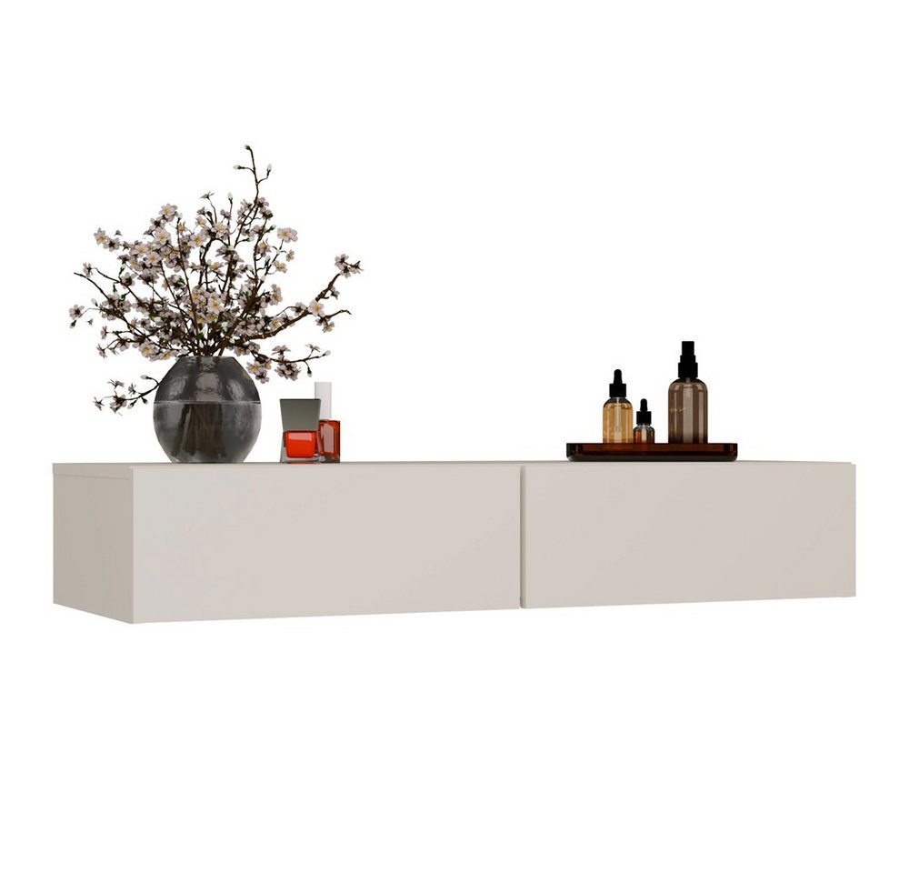 ibonto Wandhängeschrank Schminktisch hängend 110 cm mit 2 Schubladen, ohne Spiegel Bild 4