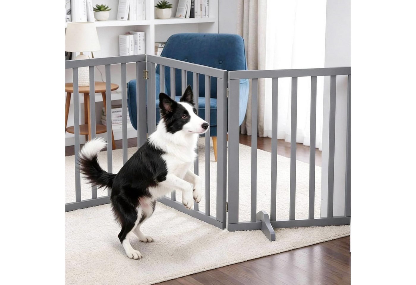 Youyijia Türstopper Treppenschutzgitter aus Holz für Hunde, freistehend, faltbar Bild 4