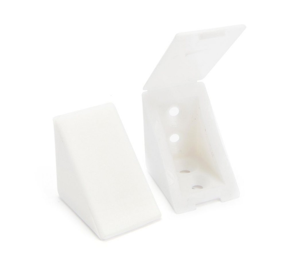 sossai® Winkelverbinder Korpusverbinder/Möbelverbinder/Eckverbinder mit, LxB: 3,2x2,4 mm, (40-St), Farbe: Weiß