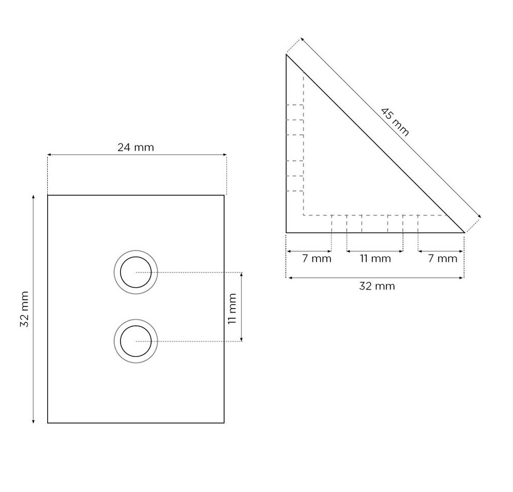 sossai® Winkelverbinder Korpusverbinder/Möbelverbinder/Eckverbinder mit, LxB: 3,2x2,4 mm, (40-St), Farbe: Weiß Bild 2