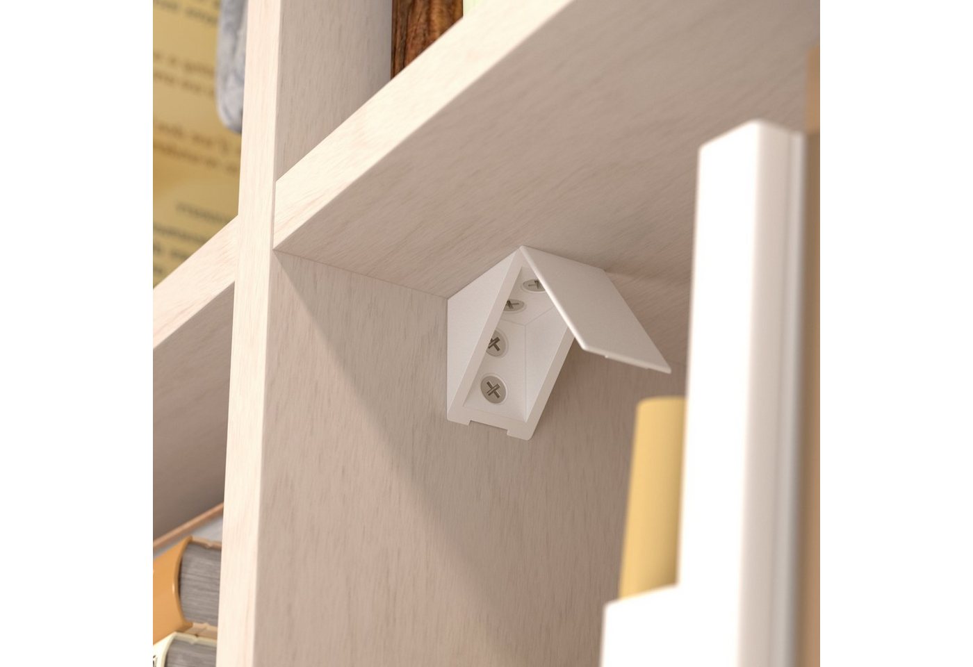 sossai® Winkelverbinder Korpusverbinder/Möbelverbinder/Eckverbinder mit, LxB: 3,2x2,4 mm, (40-St), Farbe: Weiß Bild 3