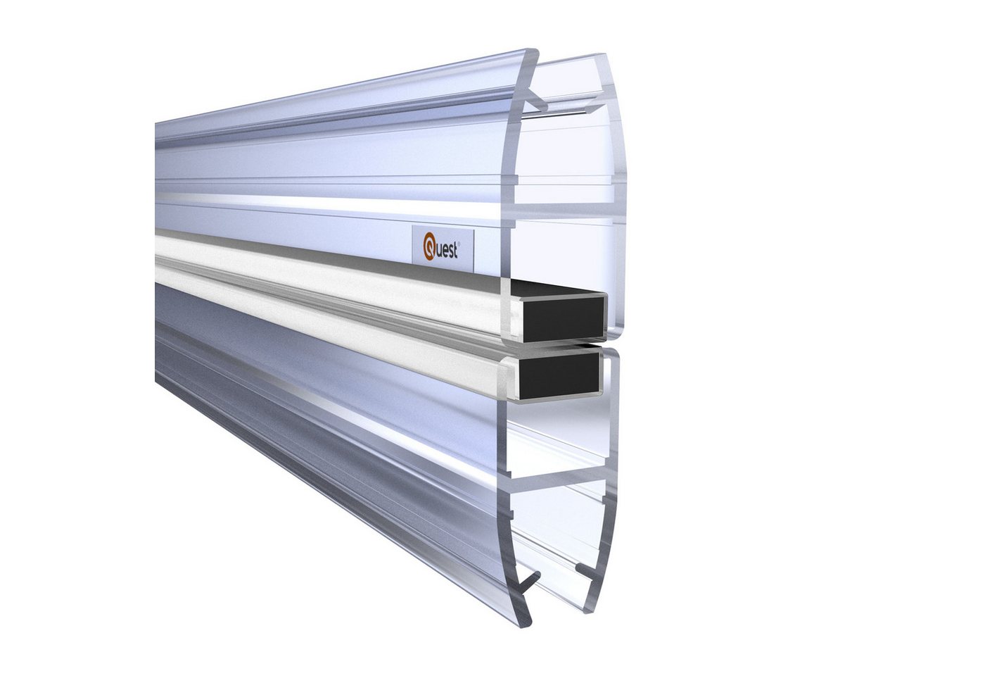 Quest Duschdichtung Magnetdichtung gerade, 200 cm, 2 Stück, L: 200,00 cm, (Packung, 2-St), für 6-8 mm Glas, 200 cm, transparent Bild 4