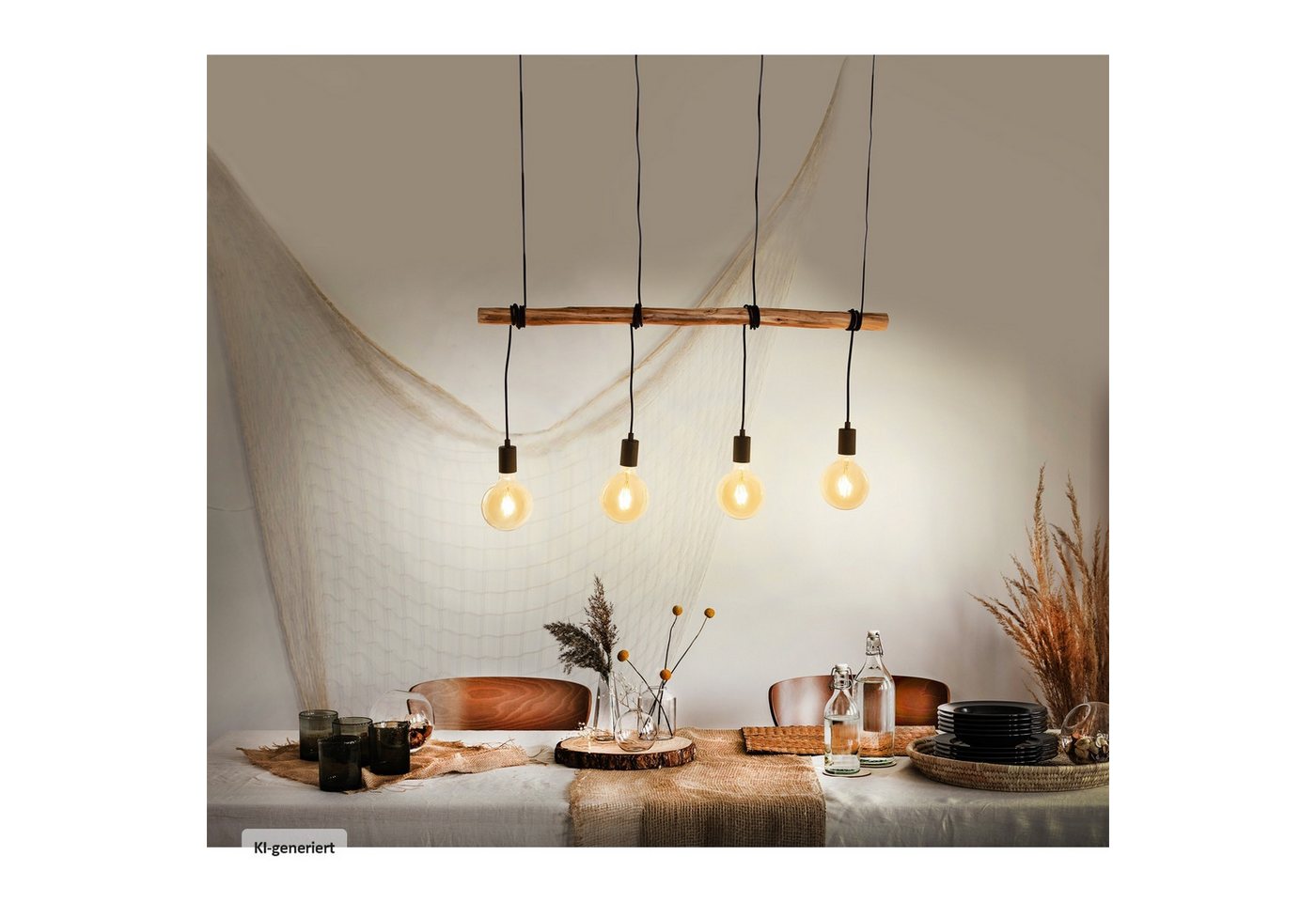 NOWA Deckenleuchte Deckenleuchte 4-flammig TERIS, ohne Leuchtmittel, Deckenlampe Pendelleuchte