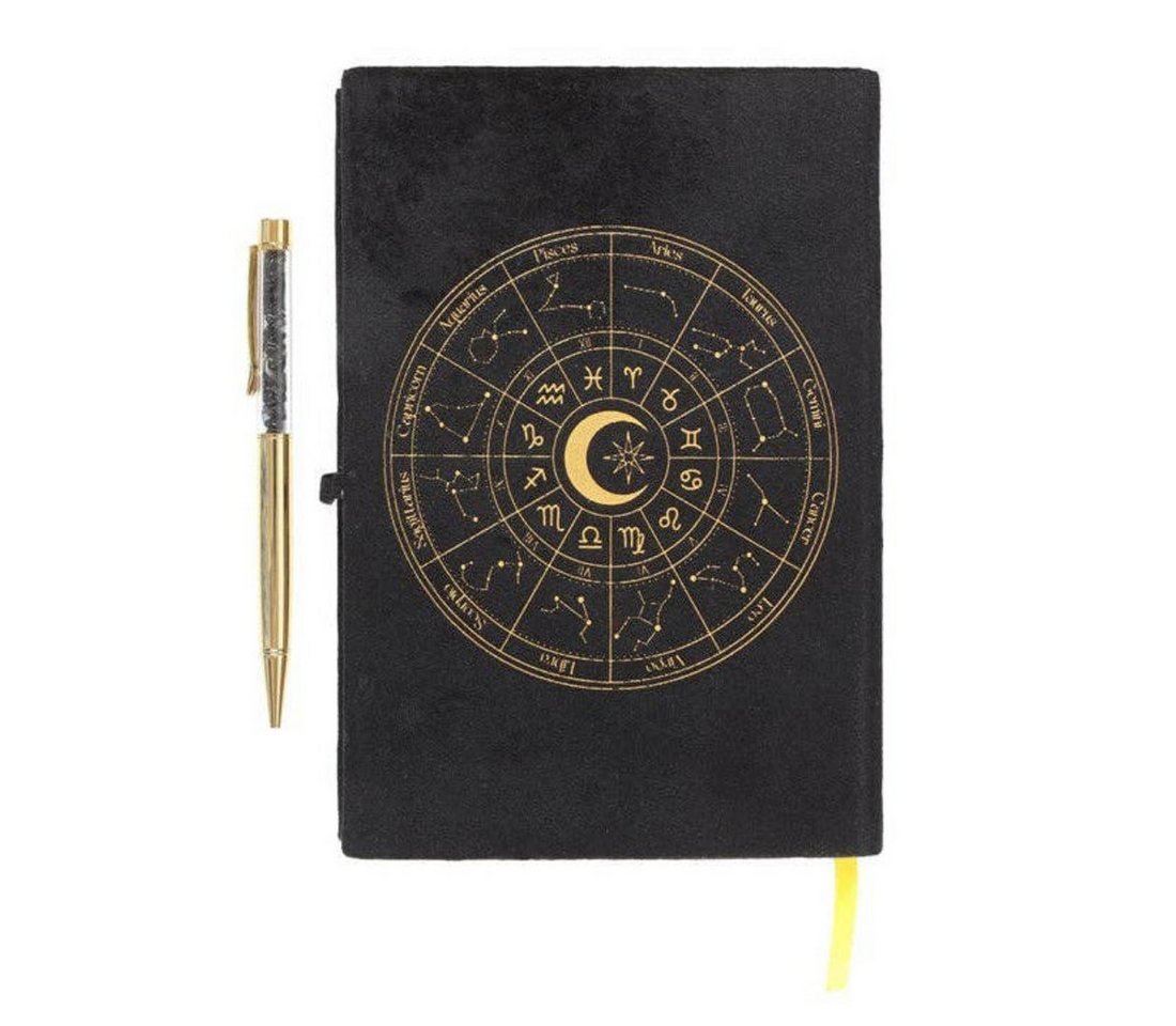 Something Different Notizbuch Astrologie Tierkreiszeichen Tagebuch Samt mit schwarzem Obsidianstift, Astrologie Tierkreiszeichen Tagebuch Samt mit schwarzem Obsidianstift Bild 2