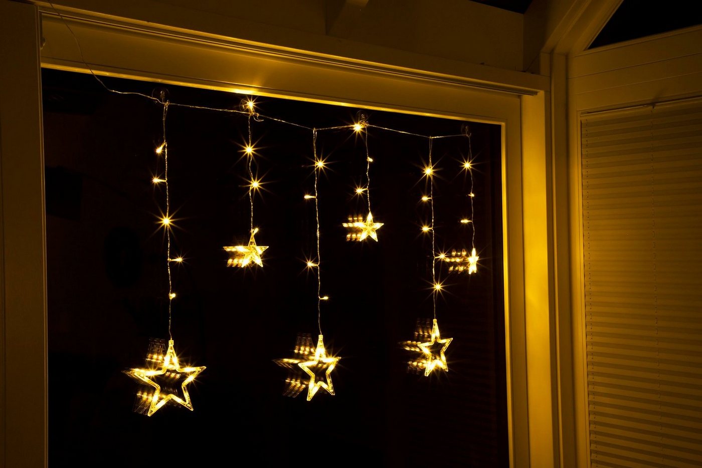 GartenHero LED-Lichtervorhang LED Lichterkette Sterne Lichtschlauch Weihnachten Sternenvorhang Bild 3