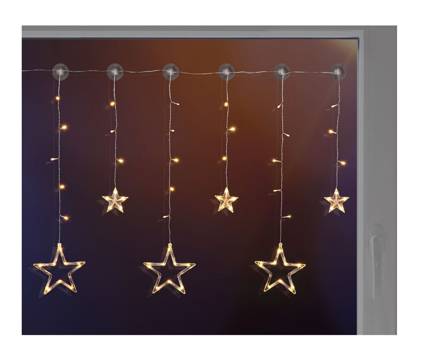 GartenHero LED-Lichtervorhang LED Lichterkette Sterne Lichtschlauch Weihnachten Sternenvorhang Bild 5