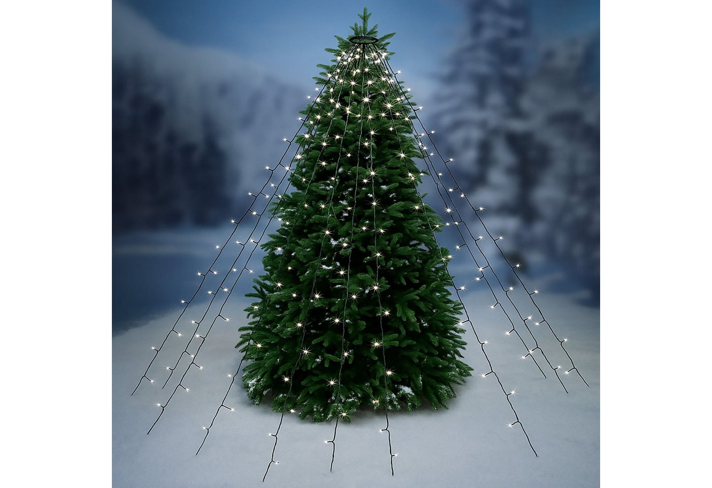BURI Lichterkette Tannenbaum Leuchtnetz Lichternetz 200 LEDs 2,50m Leuchtvorhang Lichter Bild 3