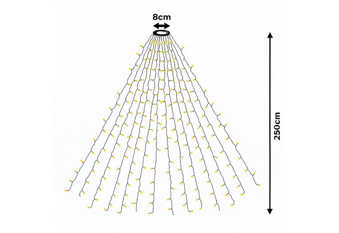 BURI Lichterkette Tannenbaum Leuchtnetz Lichternetz 200 LEDs 2,50m Leuchtvorhang Lichter Bild 4