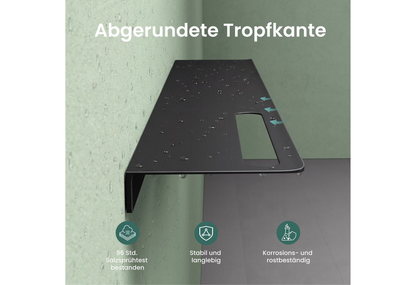 Mai & Mai Duschablage Duschregal Badablage zur Wandmontage aus Aluminium Reglo-06, Kombiniert Badregal und Handtuchhalter, korrosionsbeständig Bild 2