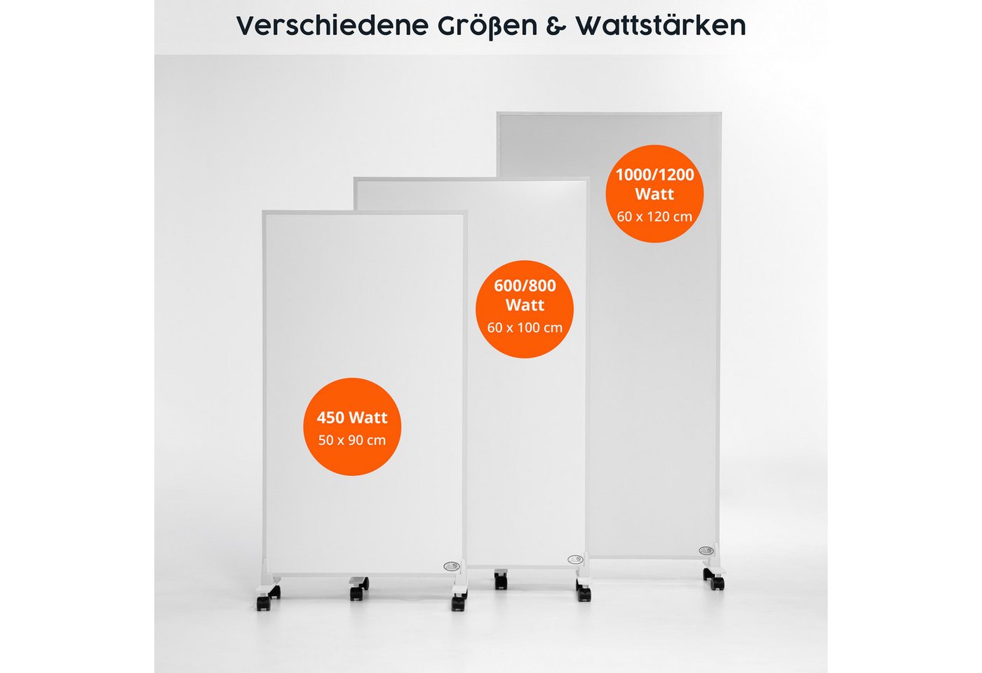 Könighaus Infrarotheizung Könighaus mobile Standheizung 800W mit LED Smart Thermostat, Made in Germany, Rollenstandfüße mit Feststellbremse Bild 4