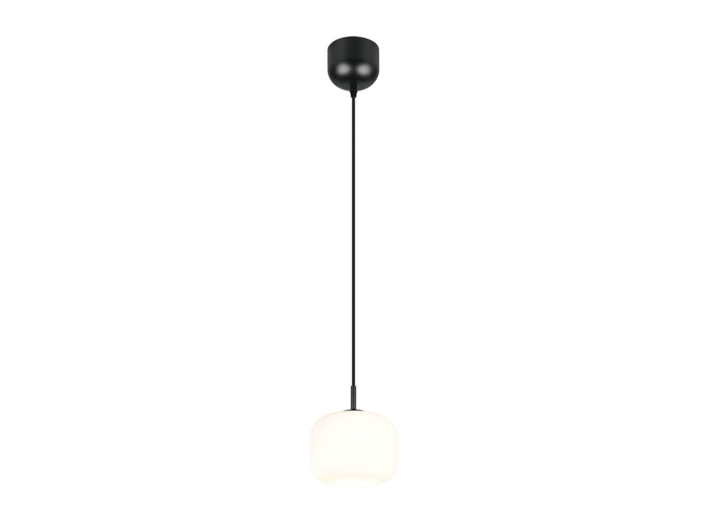 Reality Leuchten LED Pendelleuchte mit Glas Lampenschirm Weiß Ø 15cm, Dimmfunktion, LED wechselbar, Warmweiß, Nachttisch Lampe hängend, einflammig klein, inkl. Leuchtmittel dimmbar
