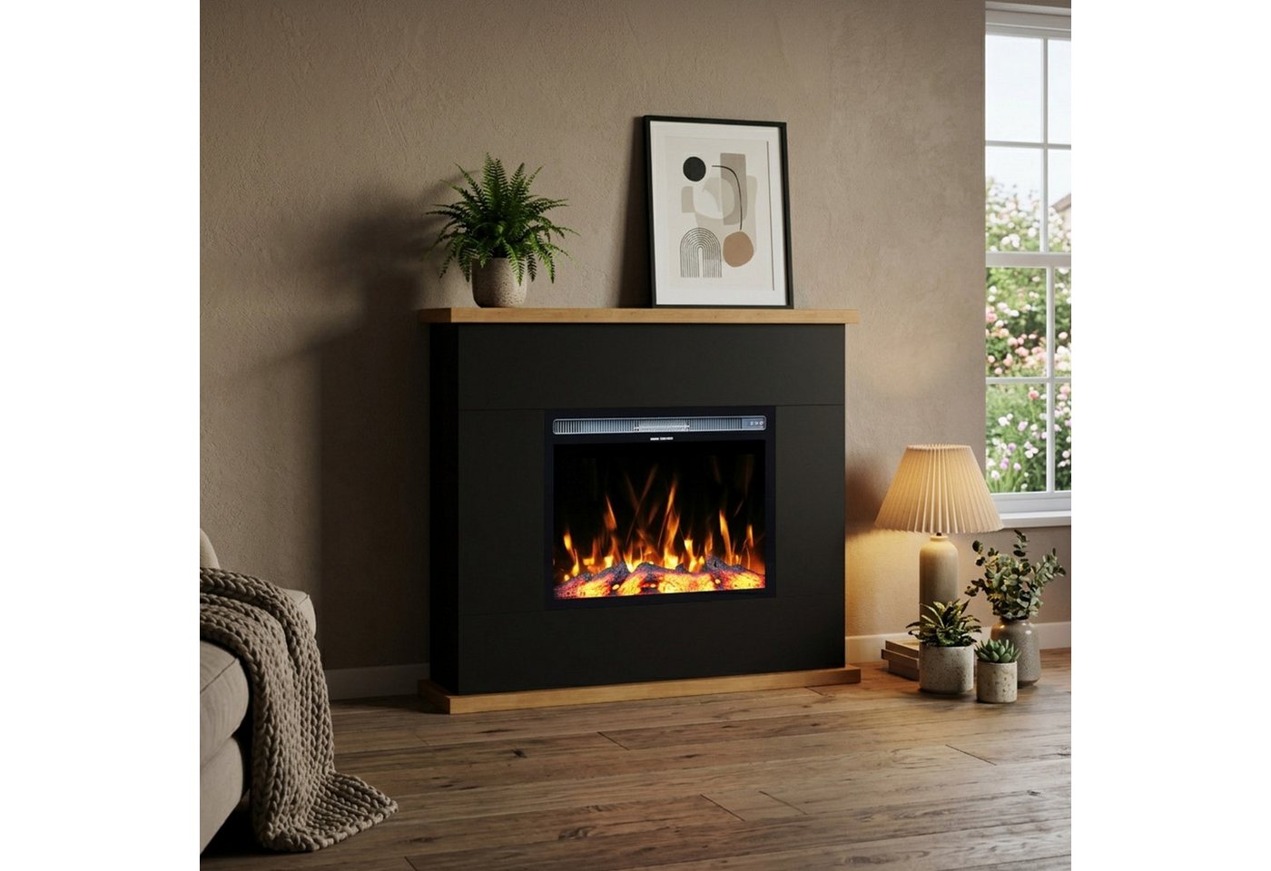 GARLIVO Elektrokamin Garlivo TORINO Elektrokamin, täuschend echte Flamme mit Heizung und Knistereffekt Bild 3