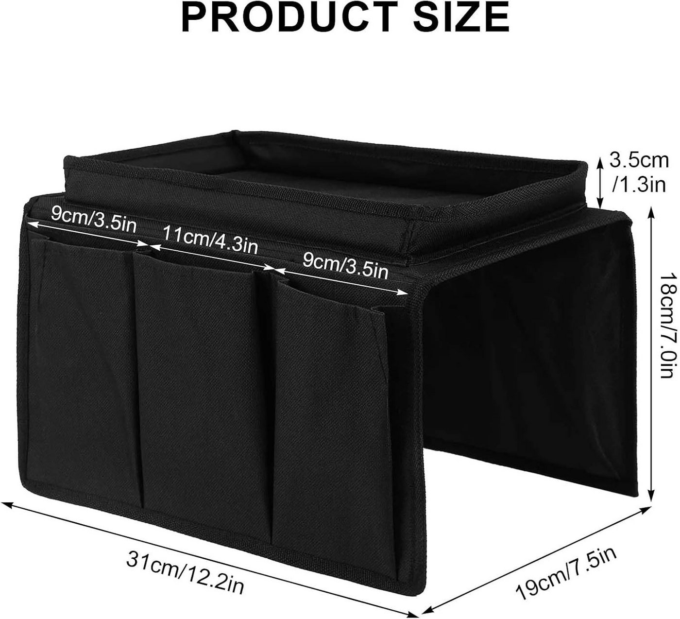 FELIXLEO Badorganizer Sofa Armlehne Organizer Oxford Tasche Tablett faltbar Aufbewahrung (1 St)