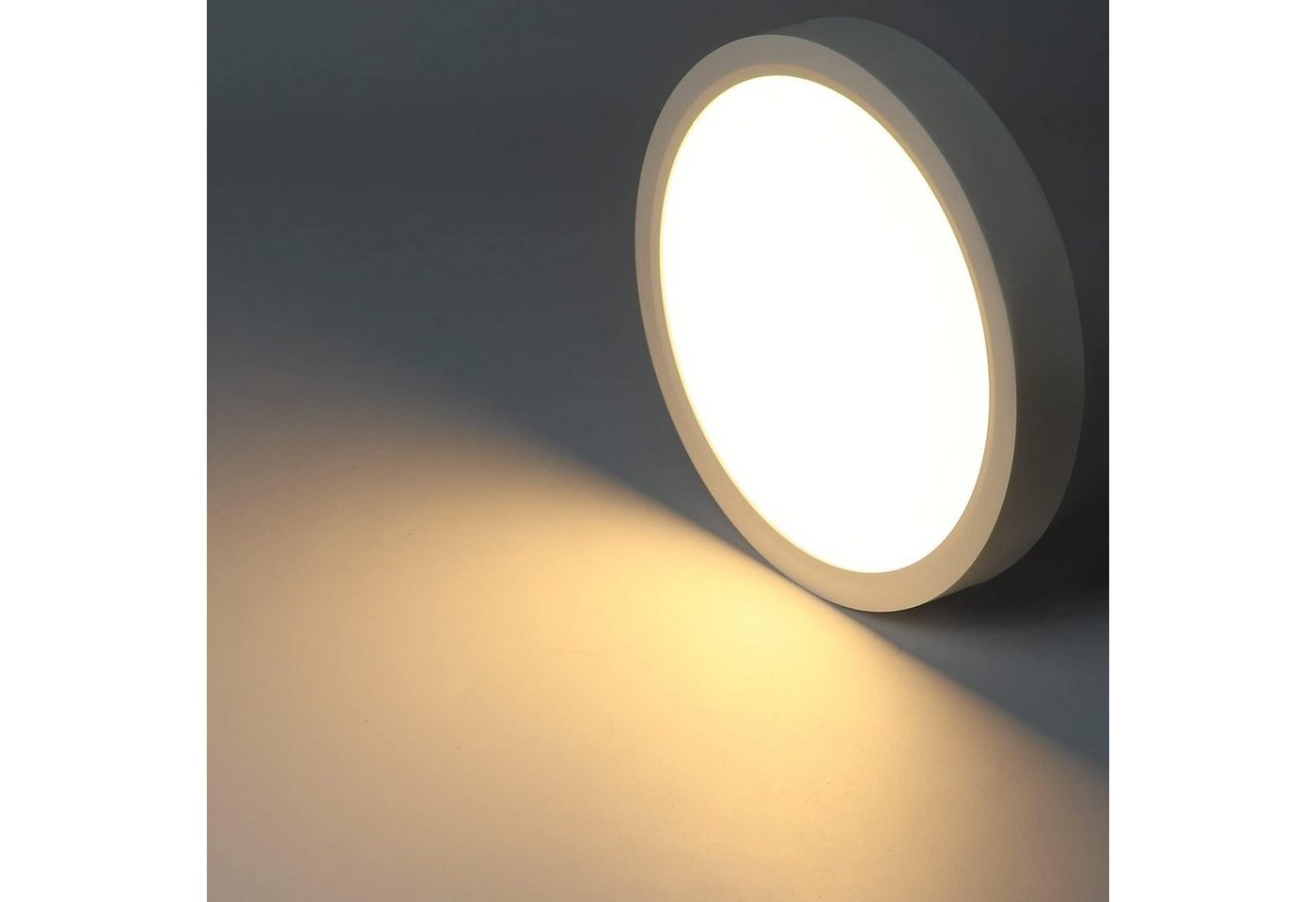 Nettlife LED Panel Deckenleuchte Deckenlampe Ø22cm warmweiß 3000K 15W/18W nicht dimmbar, LED fest integriert, Warmweiß, für Küche Flur Schlafzimmer Badezimmer Bild 2