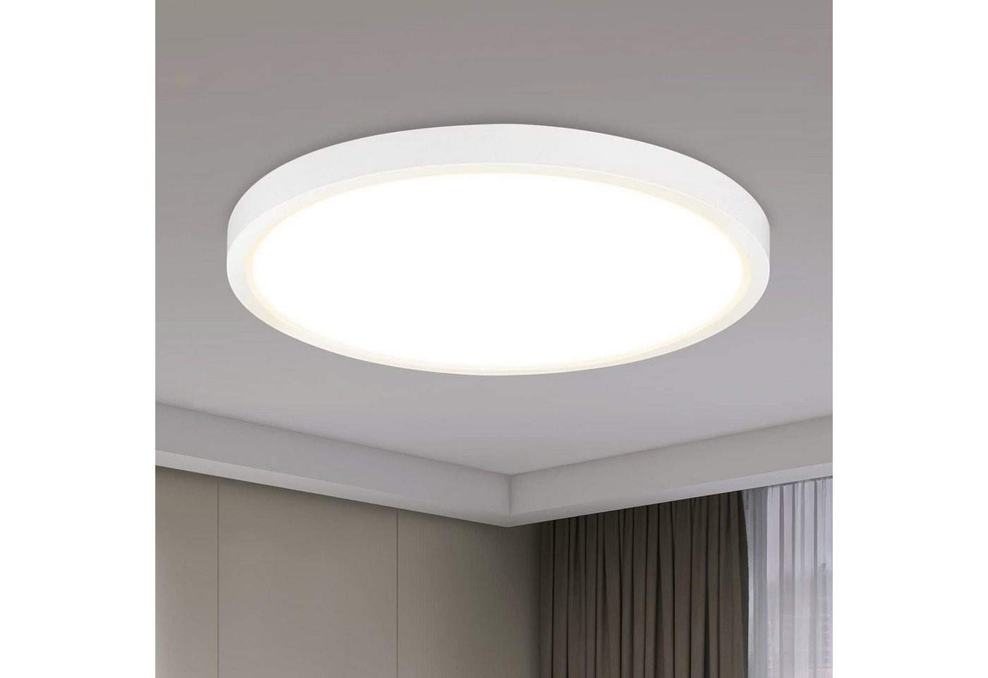 Nettlife LED Panel Deckenleuchte Deckenlampe Ø22cm warmweiß 3000K 15W/18W nicht dimmbar, LED fest integriert, Warmweiß, für Küche Flur Schlafzimmer Badezimmer Bild 5