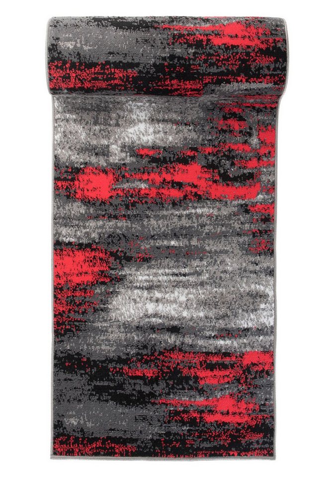 Mazovia Läufer Läufer Retro Abstrakt Grau Schwarz Flur, Schlafzimmer, Diele, 100 x 100 cm, Fußbodenheizung Bild 2