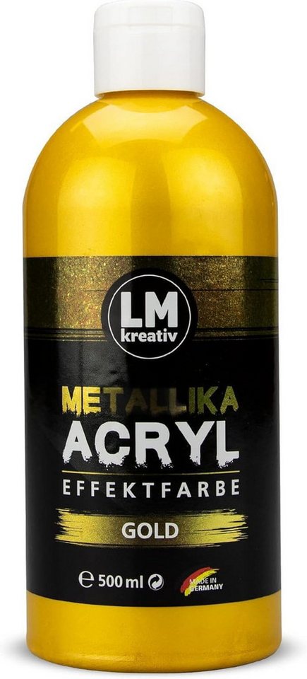 LM-Kreativ Bastelfarbe Metallika Metallic-Acrylfarbe 500 ml, hochpigmentiert, glänzend, kratzfest, wischfest, wetterfest Bild 4