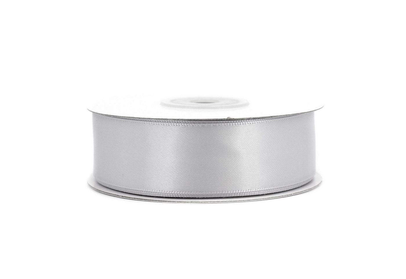 Creativery Satinband, Doppelseitiges Satinband 25mm x 20m Rolle Silber / Grau
