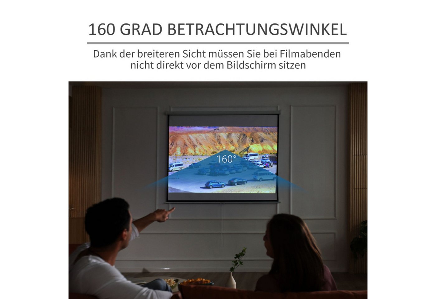 MC Star Leinwand Beamer Leinwand 203 x 152 cm 100 Zoll 4:3/ 16:9 Projektionsleinwand, Manuell für Heimkino