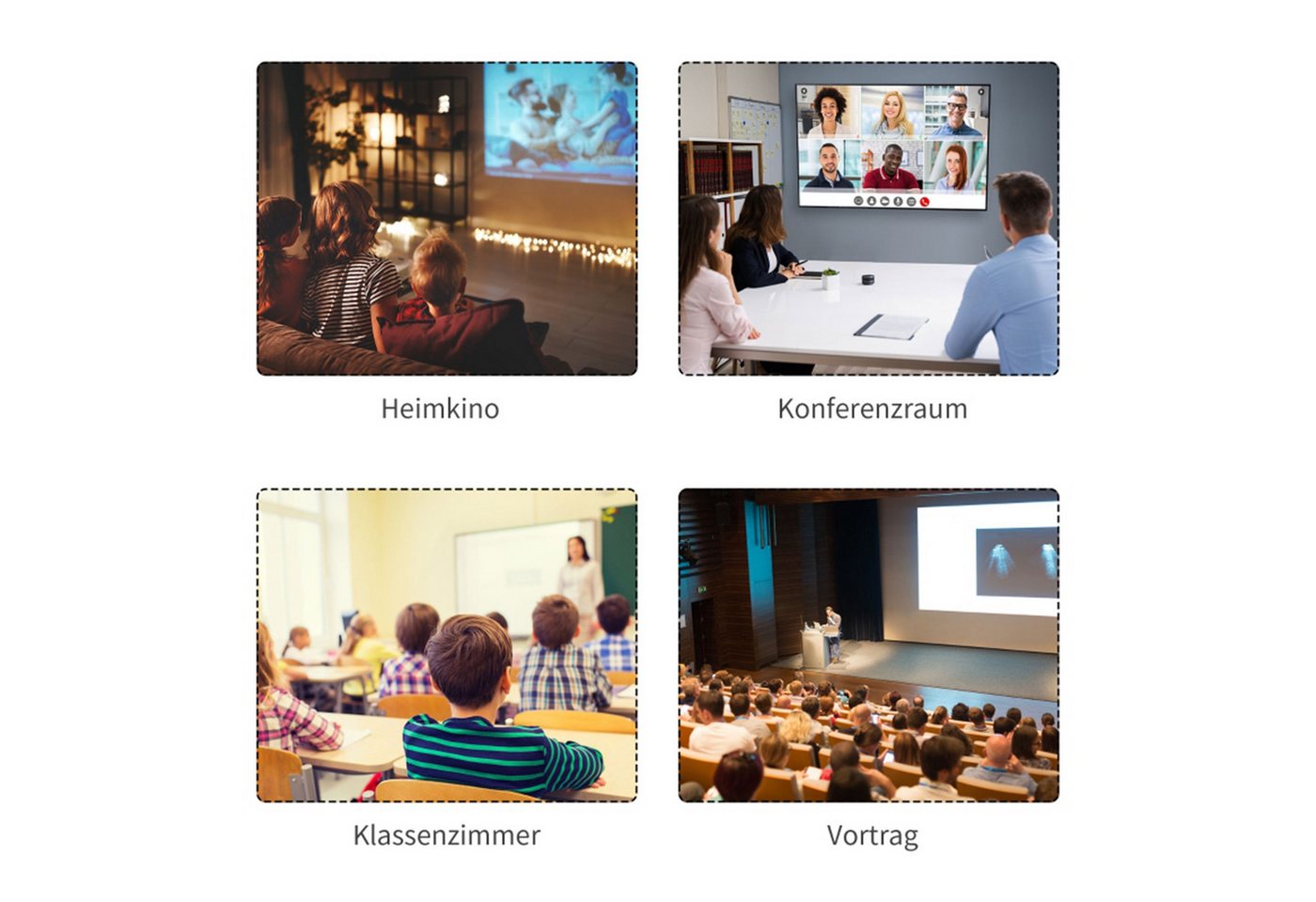 MC Star Leinwand Beamer Leinwand 203 x 152 cm 100 Zoll 4:3/ 16:9 Projektionsleinwand, Manuell für Heimkino Bild 2