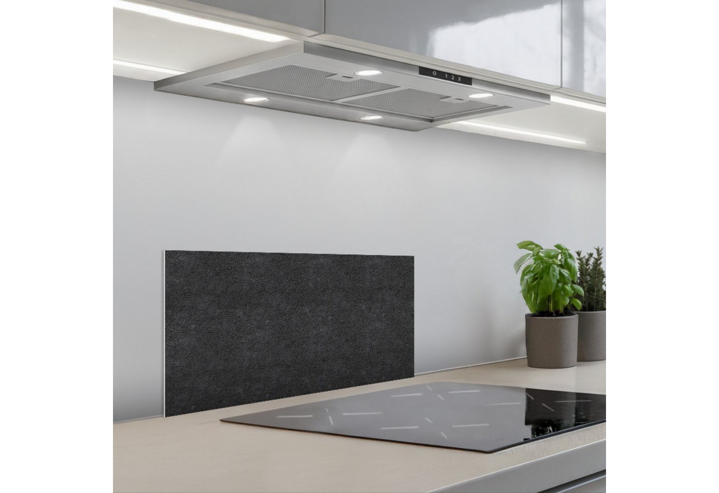KitchenYeah Küchenrückwand selbstklebend (keine Folie) Dunkelgrau - Asphalttextur - Rauh, (1-tlg), Küchenrückwand, Spritzschutz, Kitchen, 60x30 cm