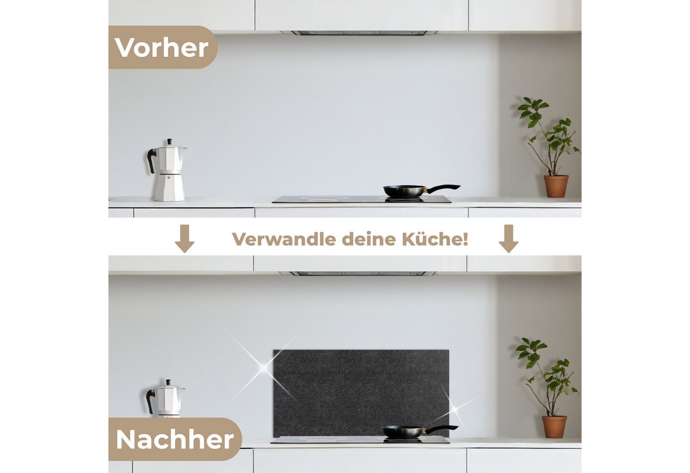 KitchenYeah Küchenrückwand selbstklebend (keine Folie) Dunkelgrau - Asphalttextur - Rauh, (1-tlg), Küchenrückwand, Spritzschutz, Kitchen, 60x30 cm Bild 5