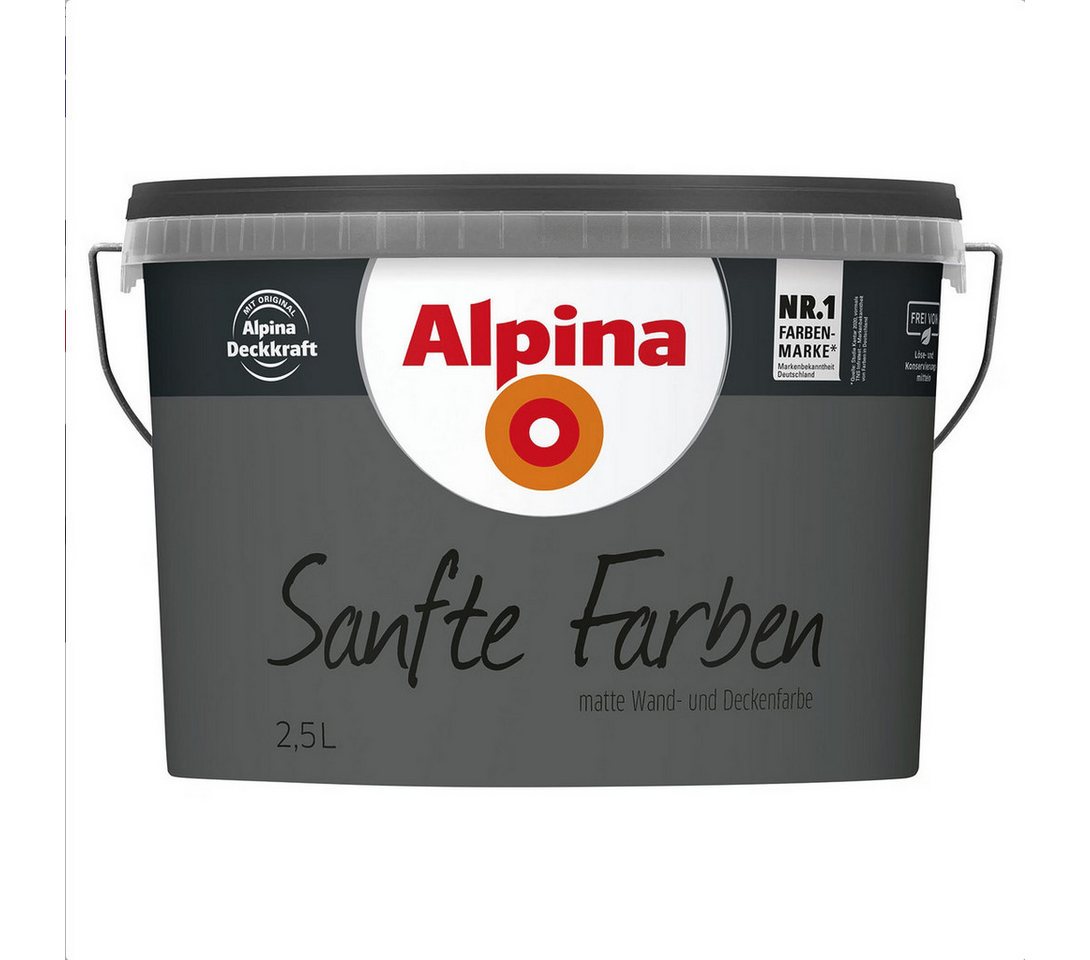 Alpina Wandfarbe Alpina Sanfte Farben 2,5 L Schiefergrau Bild 2