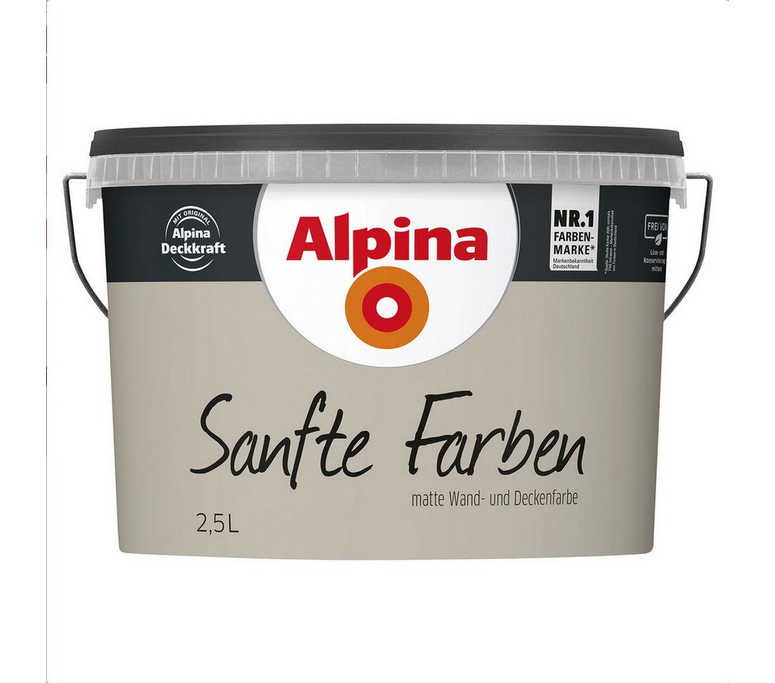 Alpina Wandfarbe Alpina Sanfte Farben 2,5 L Steingrau Bild 2