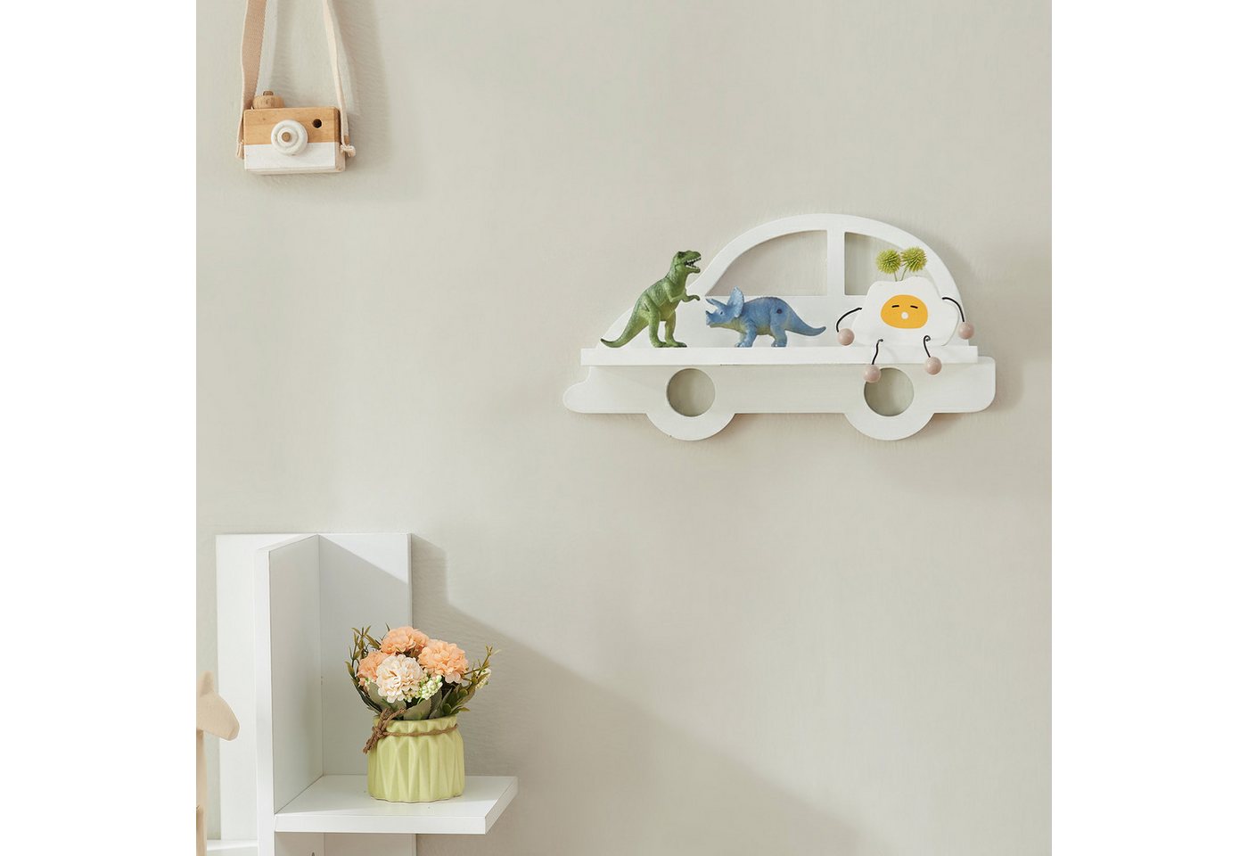 en.casa Kinderregal, Skanderborg Hängeregal 21x40x10.8 cm Weiß Bild 3