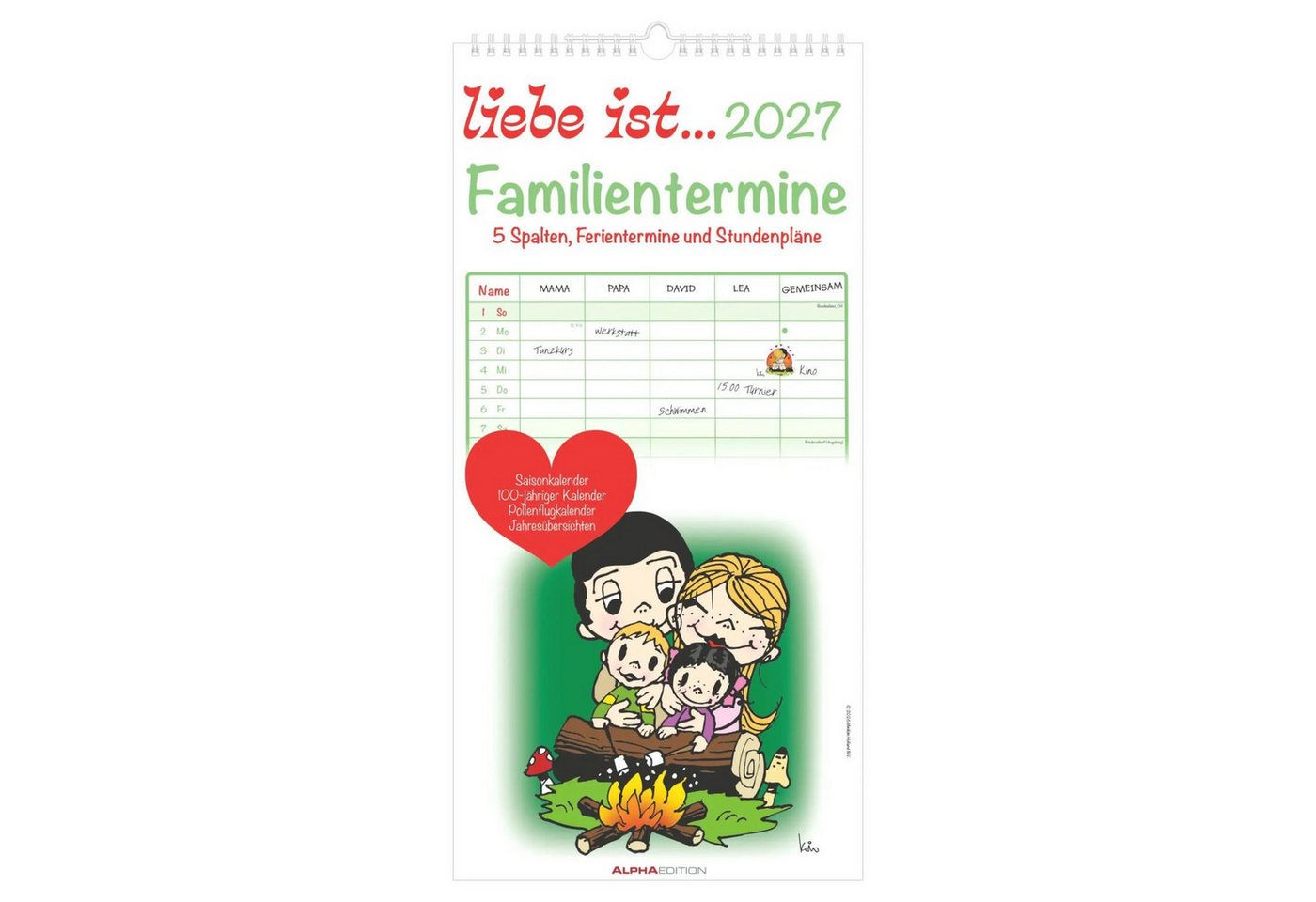 Wandkalender Liebe ist... Familientermine 2027 Bild 3