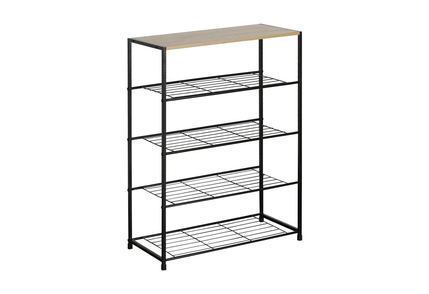 HTI-Living Schuhregal mit 4 Ablagen Sonoma Schwarz 63 x 83 x 30 cm, 1 Stück 1-tlg., modern Bild 2
