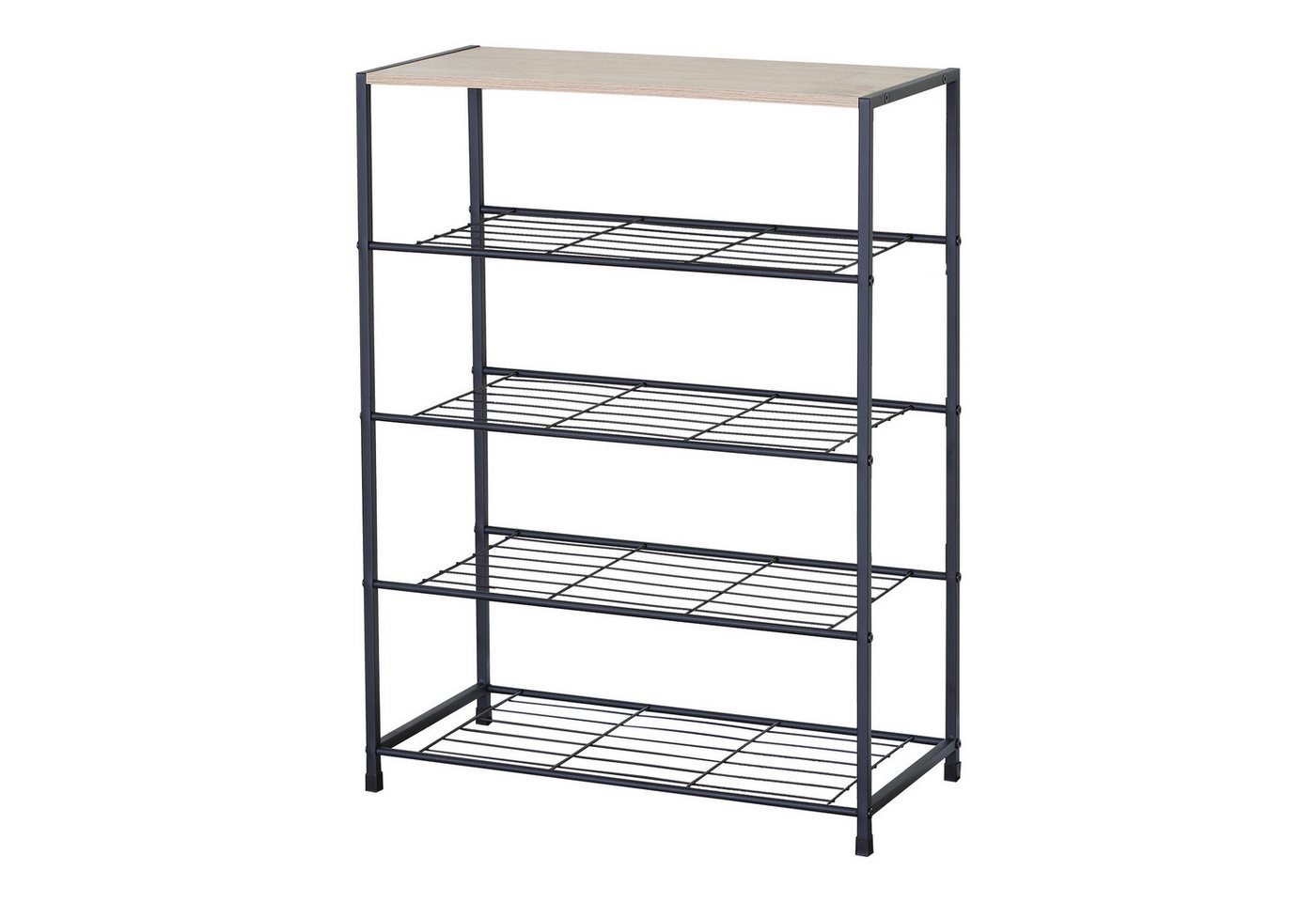 HTI-Living Schuhregal mit 4 Ablagen Sonoma Schwarz 63 x 83 x 30 cm, 1 Stück 1-tlg., modern Bild 3