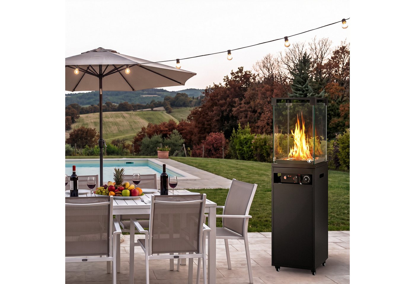 HOMALL Heizstrahler 8KW Mobiler Gasheizstrahler Terrassenstrahler Elektronische Zündung, Piezo-Zündung, Kippschutz und Thermoelement-Sicherheit Mit Timer Bild 3