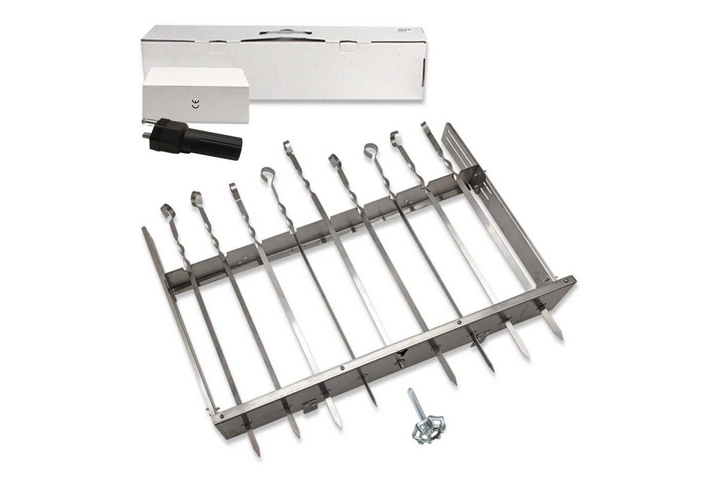 Olymp Handels GmbH Drehspieß Mangal Schaschlik Drehspieß Aufsatz Edelstahl Sesam II Batteriemotor Bild 4