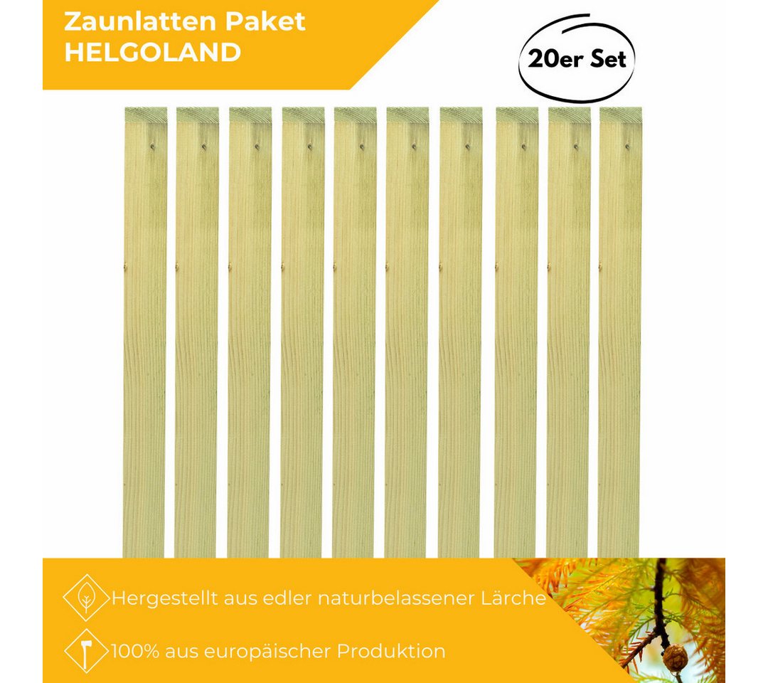 Mega-Holz Holzzaun Zaunlatten Paket Helgoland 20 x 50 mm Kiefer KDI, (Sparset, 20-St), 20 Stk. Zaunbretter 80 cm Lang aus Kiefernholz KDI Bild 4