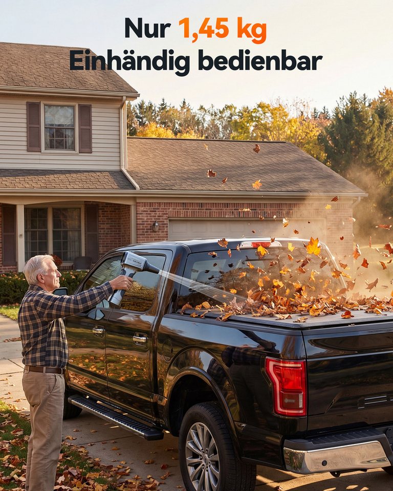WOLFBOX Akku-Laubbläser MegaFlow 500pro Akku Laubbläser, 270 km/h, (1 St), für Garten, Auto, Terrasse, 3 Düsen Bild 5