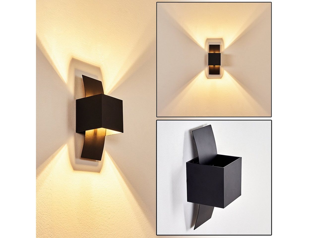 hofstein Wandleuchte »Vols« Zimmerlampe aus Metall in Schwarz, ohne Leuchtmittel, Wandlampe mit Up & Down Lichteffekt, 1xG9 Bild 3