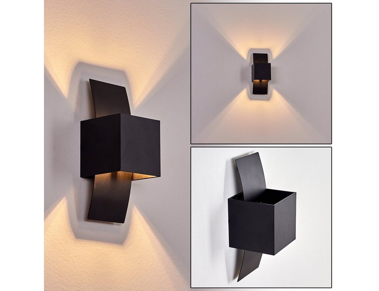hofstein Wandleuchte »Vols« Zimmerlampe aus Metall in Schwarz, ohne Leuchtmittel, Wandlampe mit Up & Down Lichteffekt, 1xG9 Bild 5