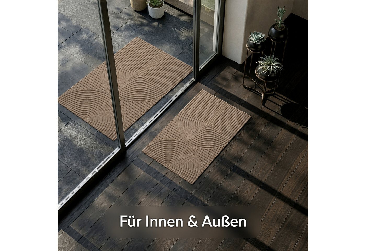 Kubus Fußmatte Schmutzfangmatte Cira waschbar für Innen & Außen rutschfeste Türmatte, pflegeleicht und bei 30 °C maschinenwaschbar