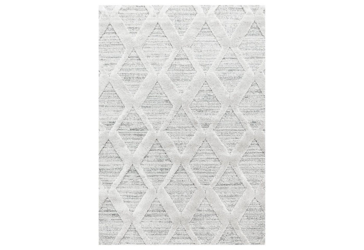 Stilvoll Günstig Hochflor-Teppich in Grau mit Boho-Design für Wohnzimmer, Läufer, Höhe: 20 mm Bild 4