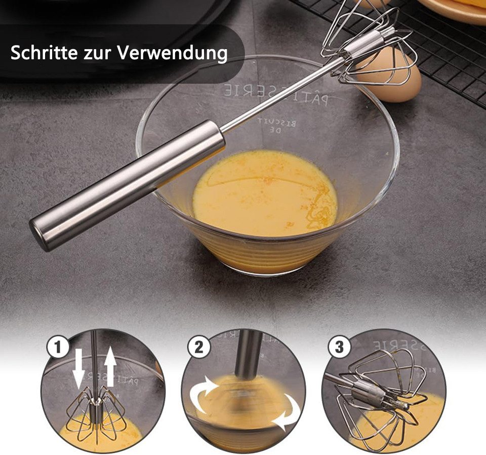 Coonoor Schneebesen Edelstahl teilmattiert, Rührbesen, Quirl, spülmaschinengeeignet, für Mischen, Rühren Von Teig, Eiern, Hohe Qualität Whisk für Esszimmer