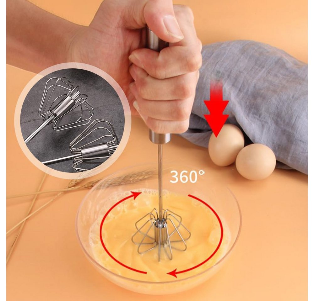 Coonoor Schneebesen Edelstahl teilmattiert, Rührbesen, Quirl, spülmaschinengeeignet, für Mischen, Rühren Von Teig, Eiern, Hohe Qualität Whisk für Esszimmer Bild 3