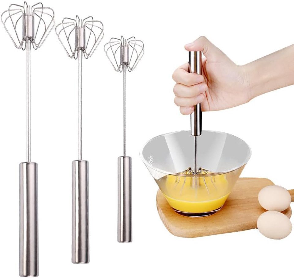 Coonoor Schneebesen Edelstahl teilmattiert, Rührbesen, Quirl, spülmaschinengeeignet, für Mischen, Rühren Von Teig, Eiern, Hohe Qualität Whisk für Esszimmer Bild 5