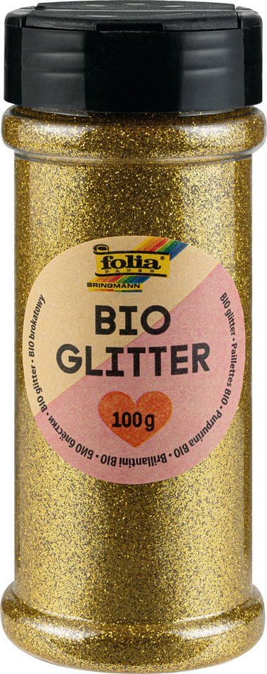 Folia Streudeko Bio-Glitter Gold oder Silber, 100g