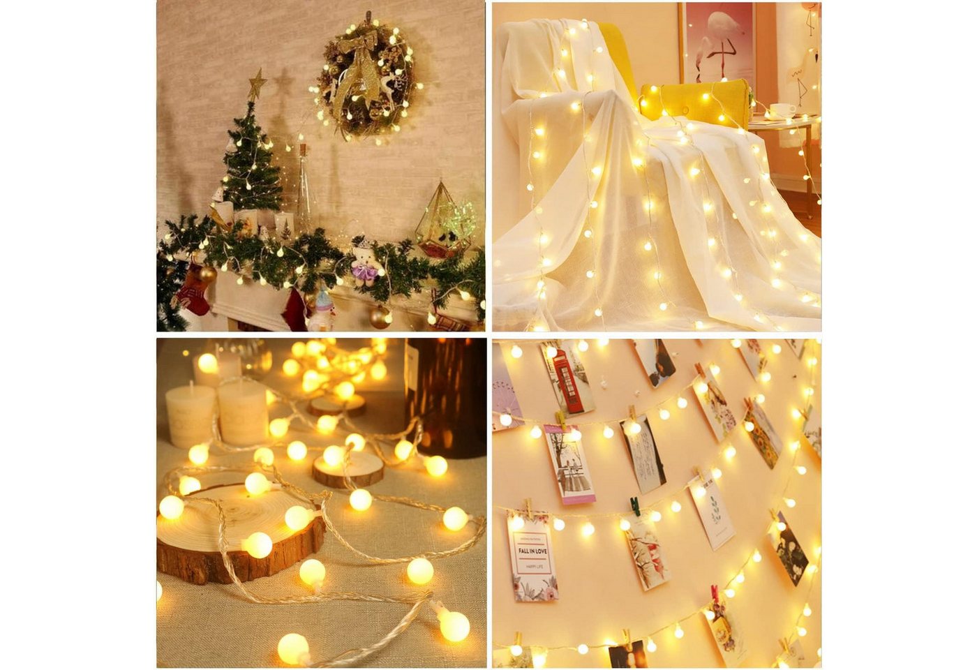 GarveeMore Lichterkette 200/300 LEDs Lichterkette 20m/30m dimmbar, 8 Modi, Party- & Weihnachtsdeko In/Outdoor, warmweiß Bild 5