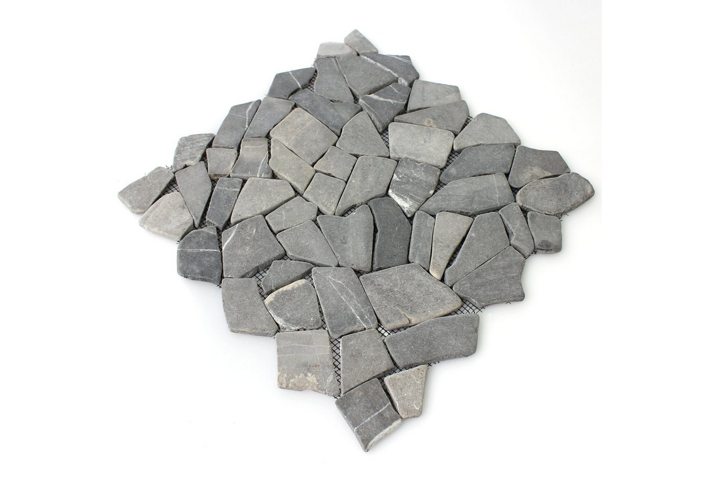 Mosafil Mosaikfliesen Marmor Bruch Naturstein Mosaikfliesen Solares Nero Schwarz, Naturstein-Marmor 30.500x30.500, schwarz, Verlegefertig auf ein Netz geklebt - Frostsicher - Wasserfest - Bild 4