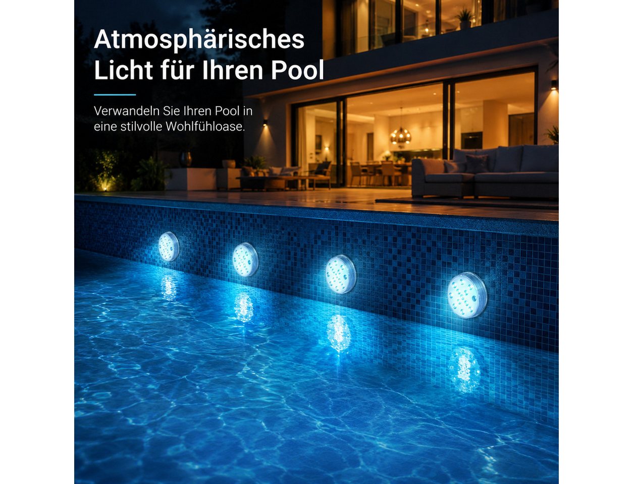 Lisabonde Pool-Lampe LED Poollicht Unterwasserlicht IP68 Wasserdicht Magnetisch RGB, RGB-LED, LED, Mehrfarbig, IP68 wasserdicht, 16 Farbwechsel-Optionen Bild 4